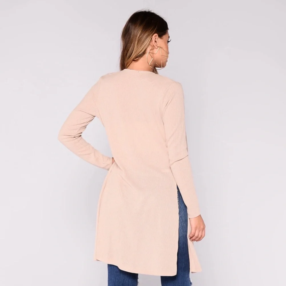 Tan Ribbed Cardigan - Picture 3 of 7